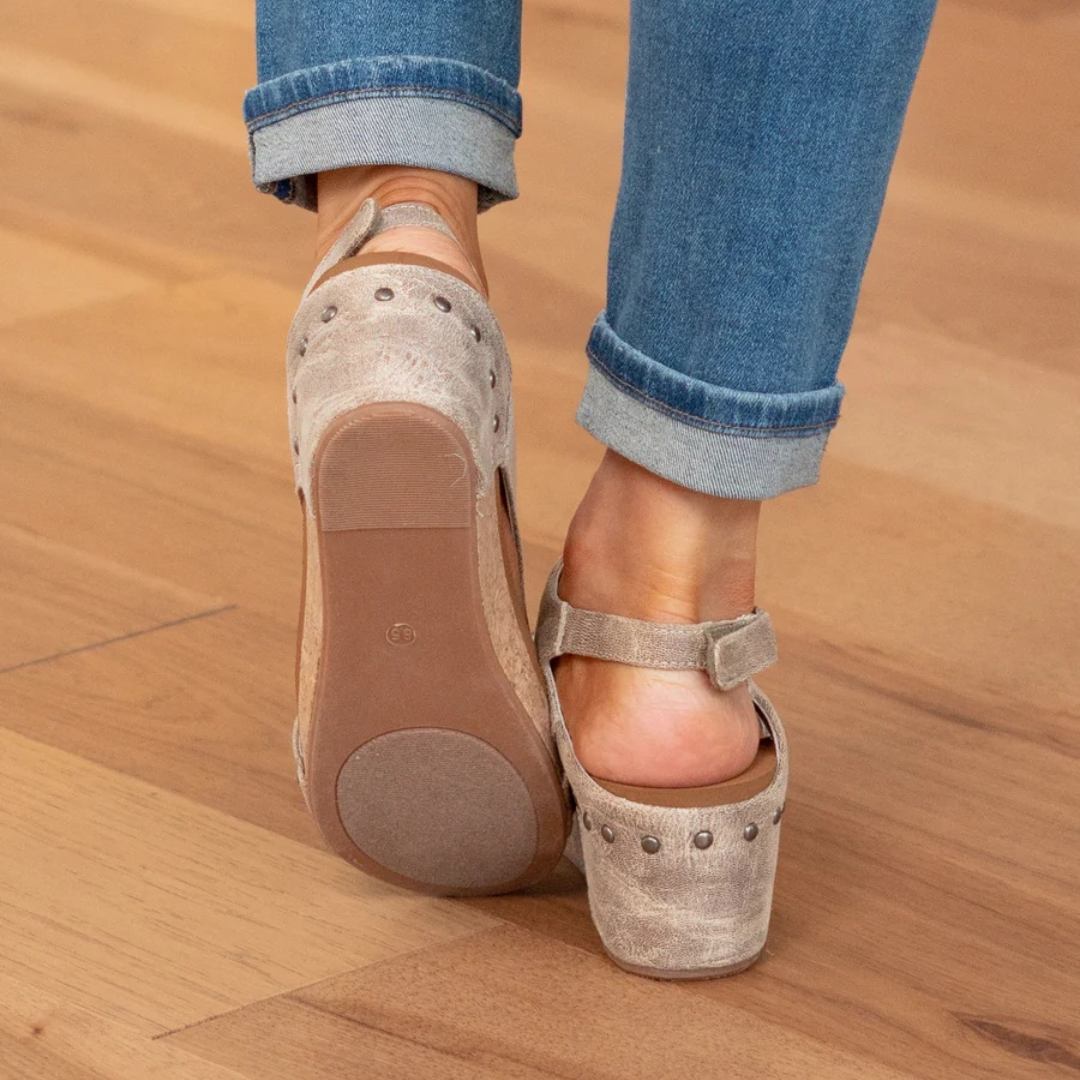 Valeria | Open Toe Wedge Slingbacks