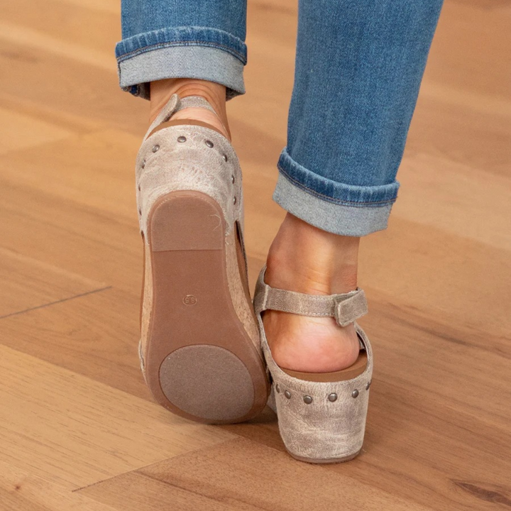 Valeria | Open Toe Wedge Slingbacks