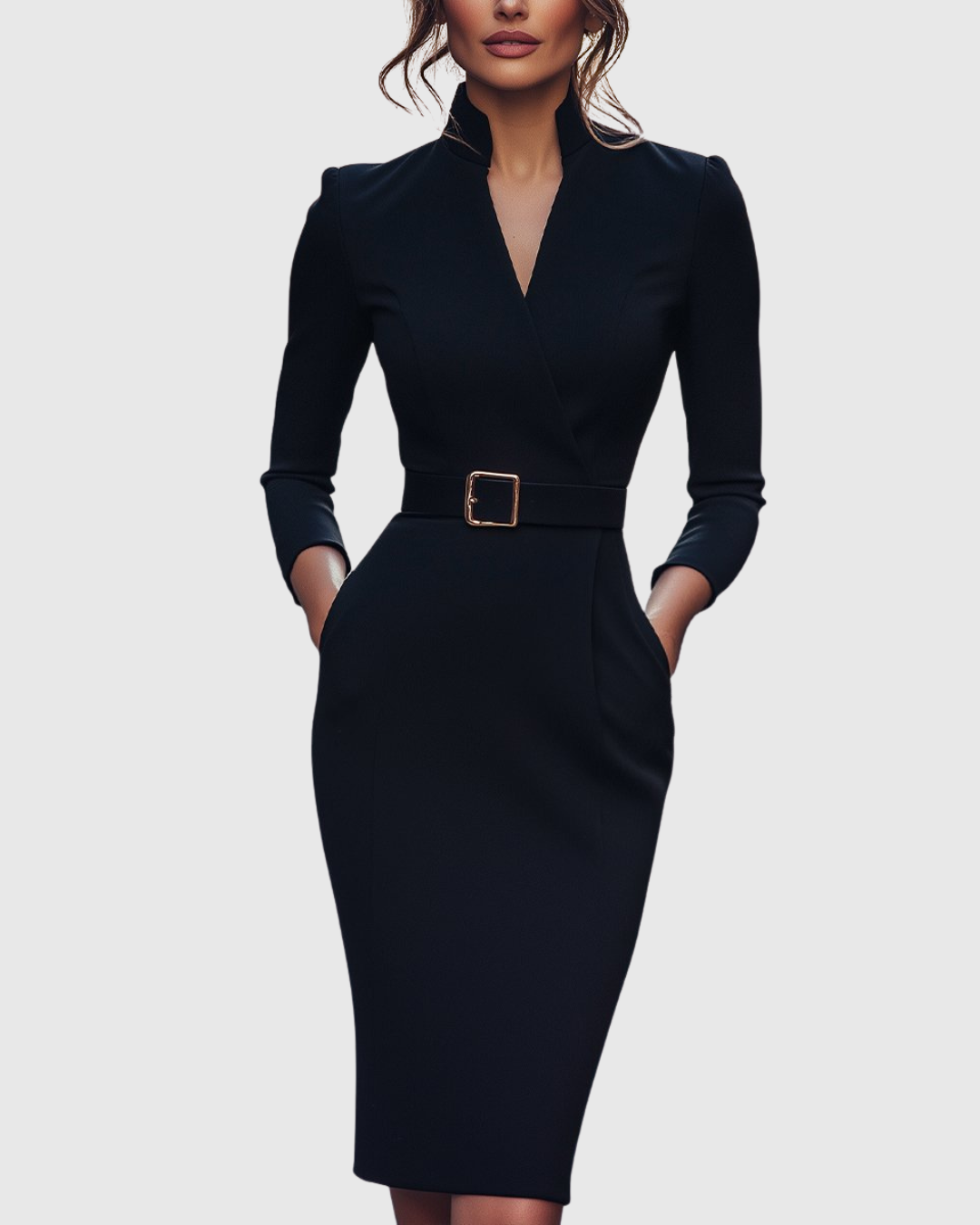 Deneen | Mock Wrap Midi Dress