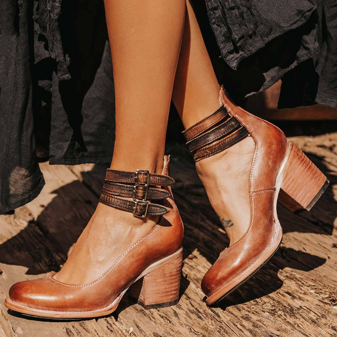 Emmeline | Multi-Strap Block Heel Ankle Boots