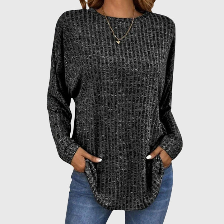 Venetia | Textured Knit Long Sleeve Tunic Top