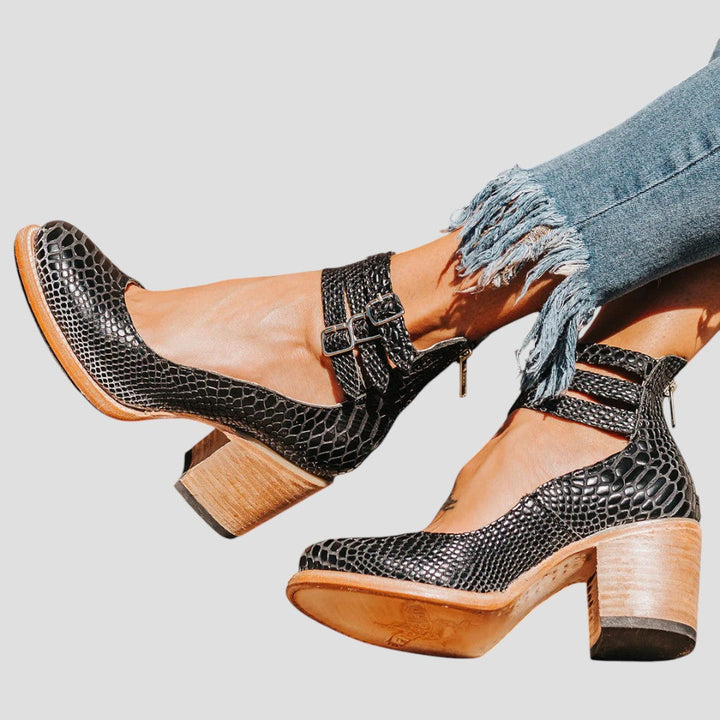 Clodagh | Buckle Strap Block Heel Mary Jane