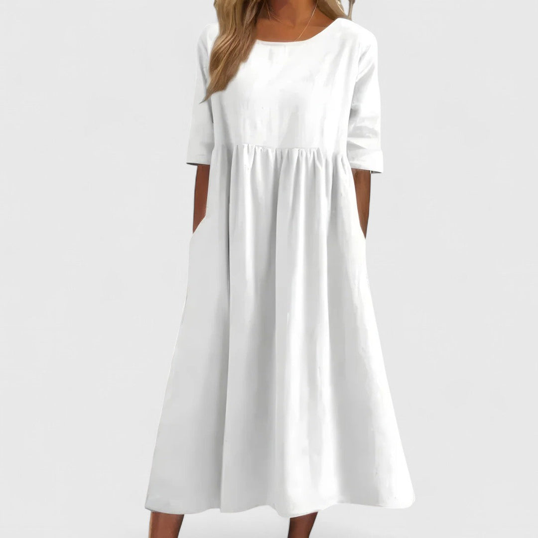 Bexley | Empire Waist Midi Dress with Pockets