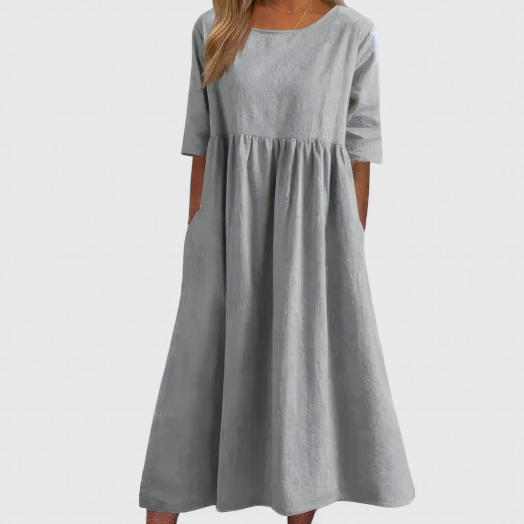 Bexley | Empire Waist Midi Dress with Pockets