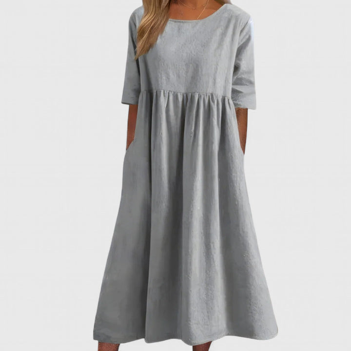 Bexley | Empire Waist Midi Dress with Pockets