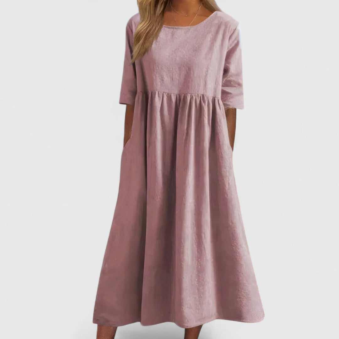 Bexley | Empire Waist Midi Dress with Pockets