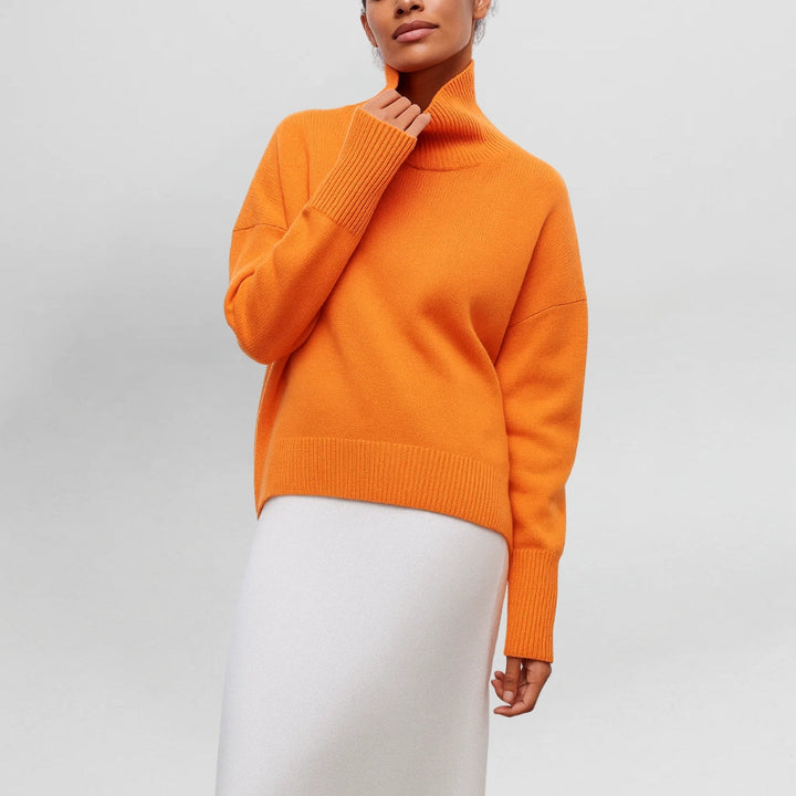 Bea | Short Sleeve Turtleneck Sweater Knit Top
