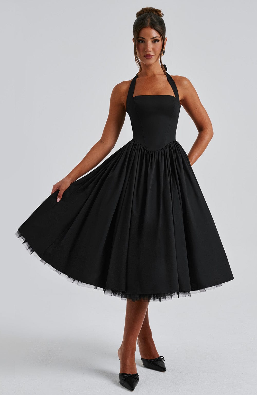 Eleanor | Halter Midi Elegant Dress