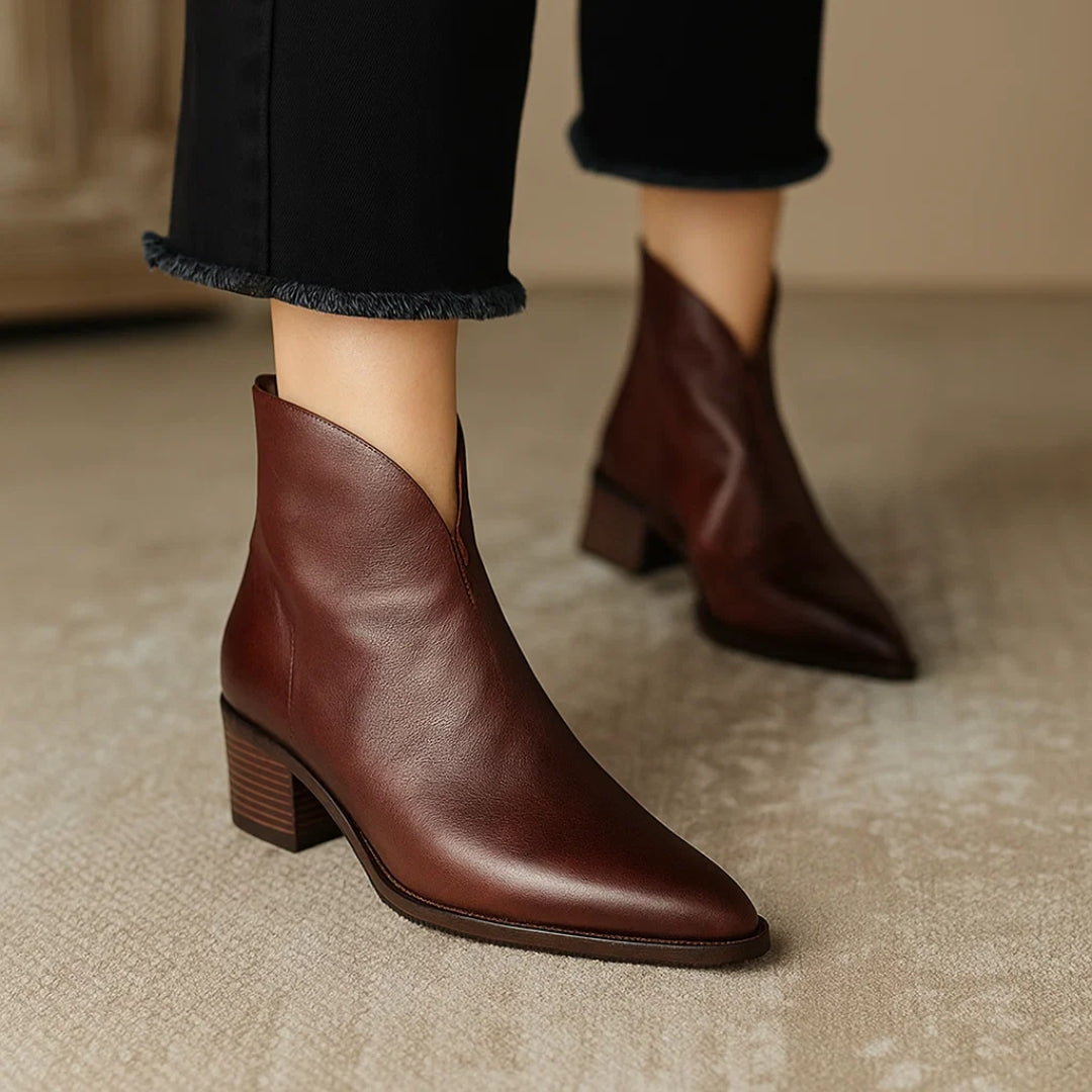 Carmela | Pointed Toe Ankle Heel Boots