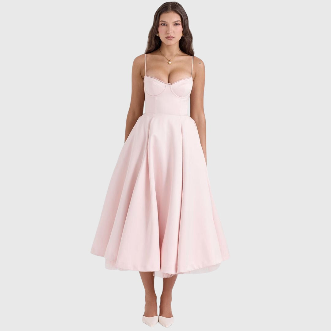 Cleopatraia | Sweetheart Neckline Empire Waist Midi Dress