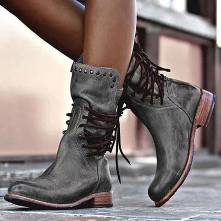 Ayda | Ankle Lace Up Block Boots