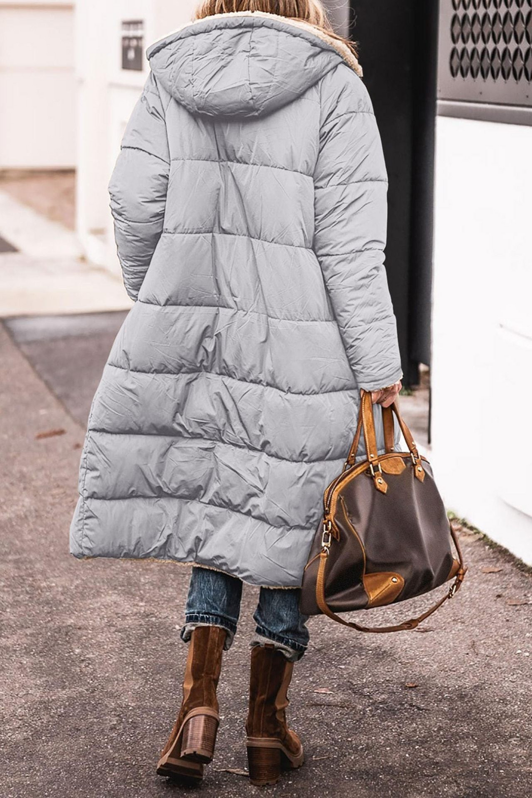Nadine | Reversible Sherpa Lined Long Puffer Coat