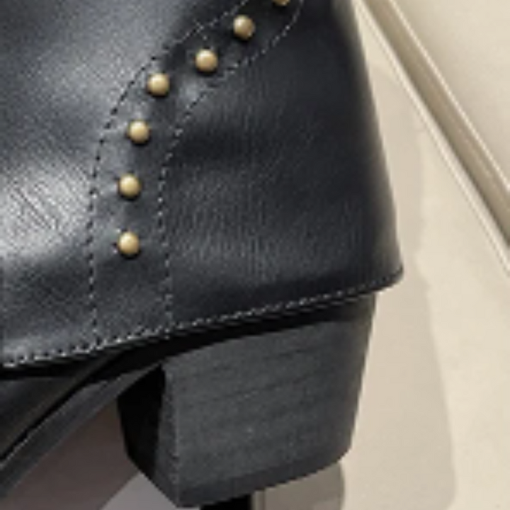 Nives | Slouch Western Boots with Studs