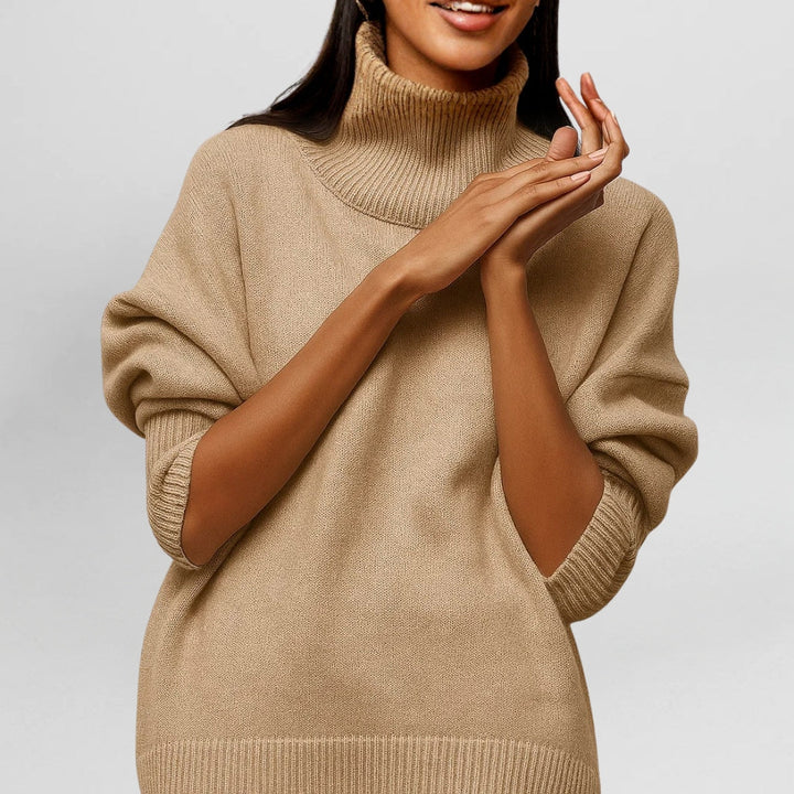 Bea | Short Sleeve Turtleneck Sweater Knit Top