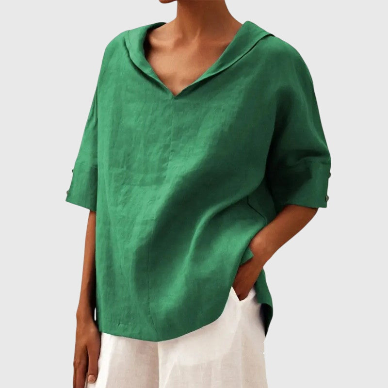 Thalia | Green Versatile Blouse