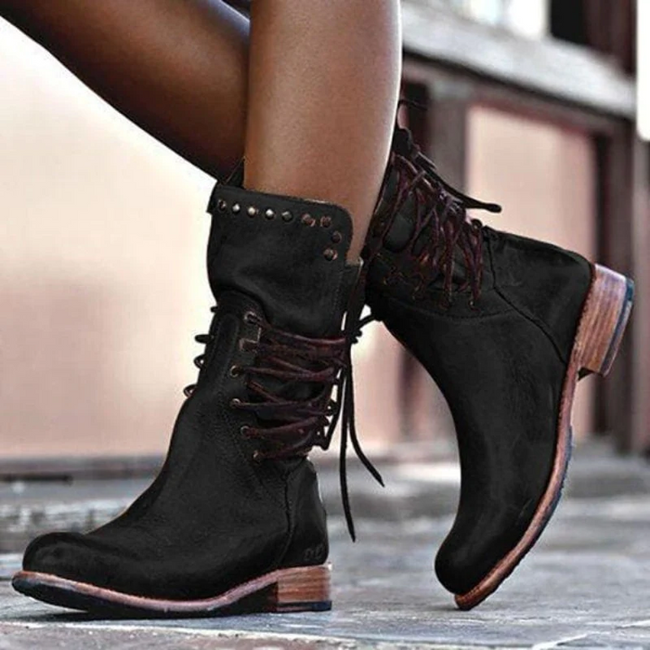 Ayda | Ankle Lace Up Block Boots