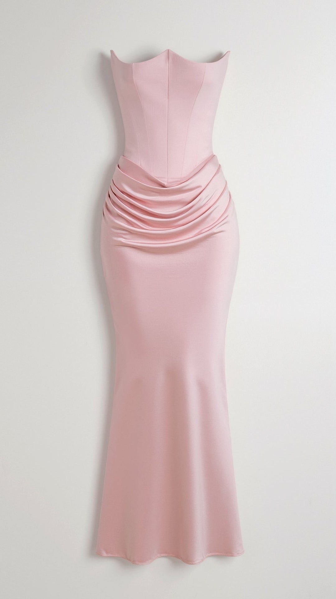 Lyra | Strapless Satin Corset Maxi Dress