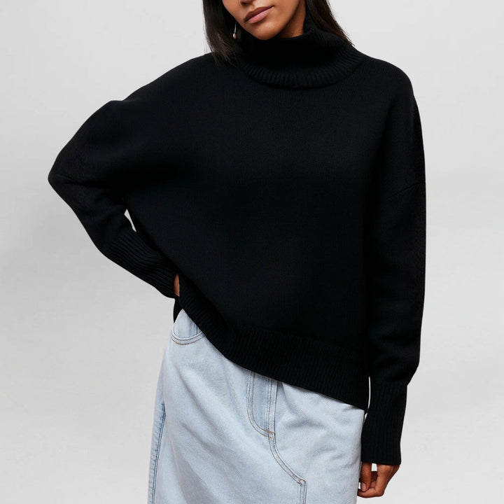 Bea | Short Sleeve Turtleneck Sweater Knit Top