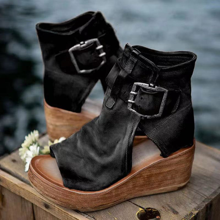 Adriana | Ankle Buckle Wedge Sandals