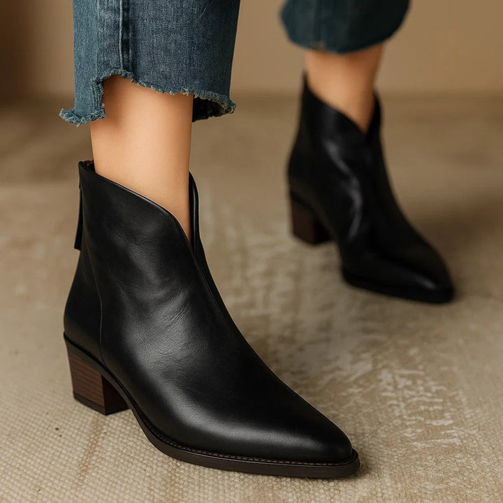 Carmela | Pointed Toe Ankle Heel Boots