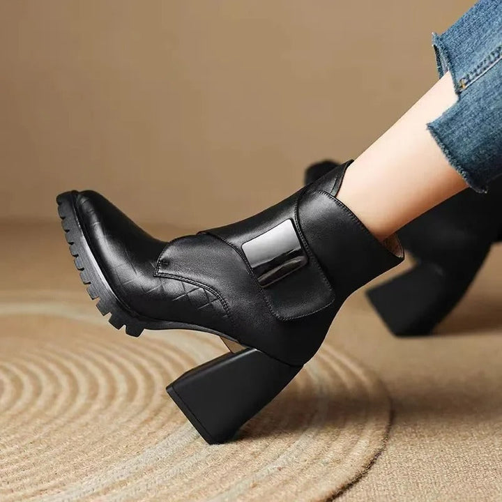 Ulrike | Block Heel Ankle Boots with Buckle
