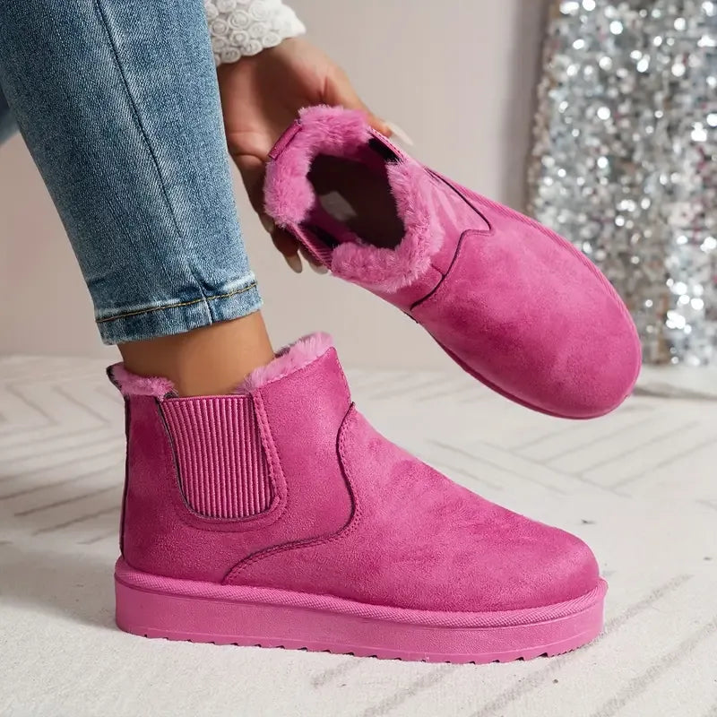 Karla | Faux Fur Lined Ankle Chelsea Boots