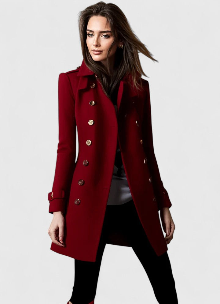 Serilda | Double-Breasted Trench Coat with Buttons