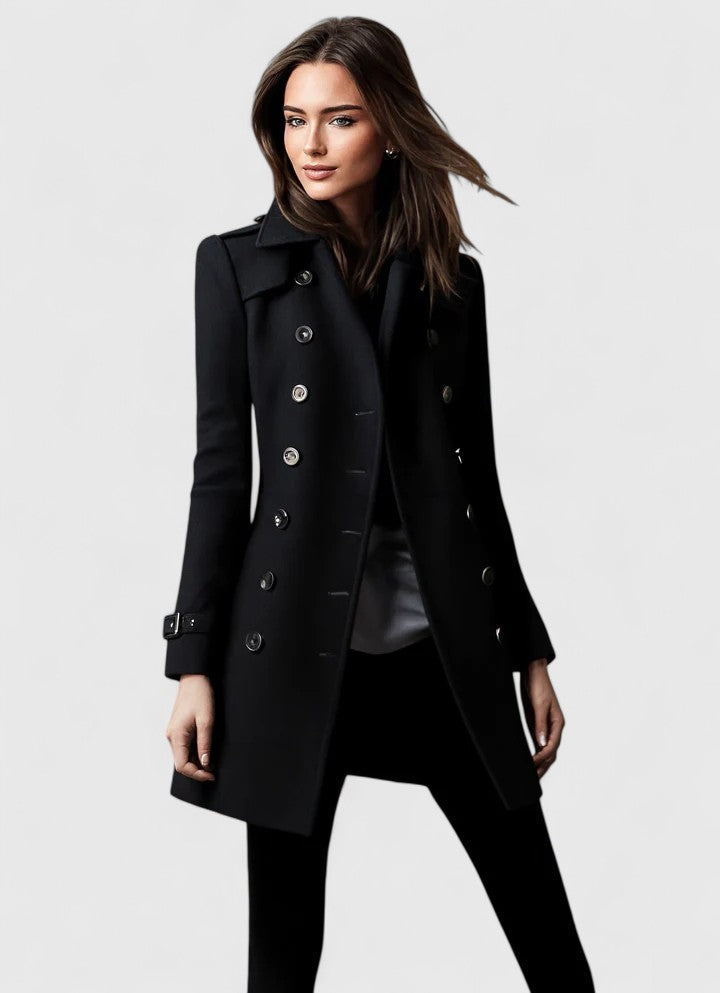 Serilda | Double-Breasted Trench Coat with Buttons