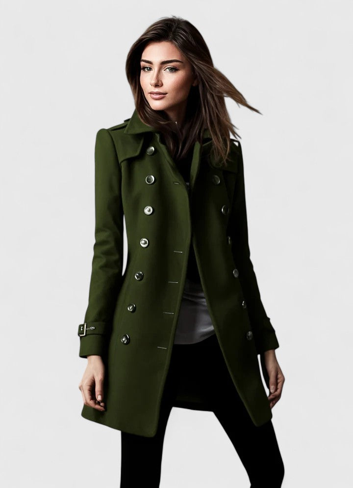 Serilda | Double-Breasted Trench Coat with Buttons