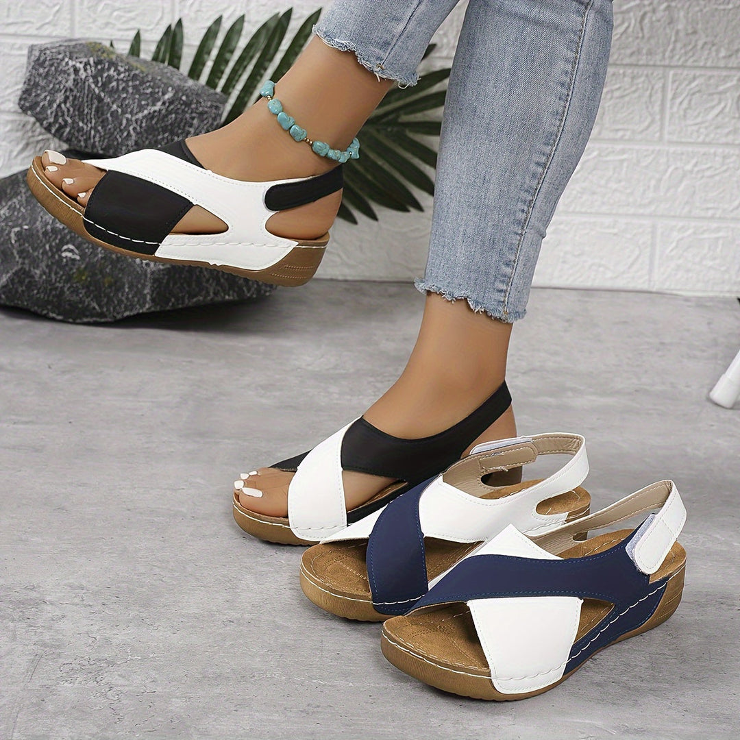 Ebba | Open-Toe Slingback Wedge Sandals