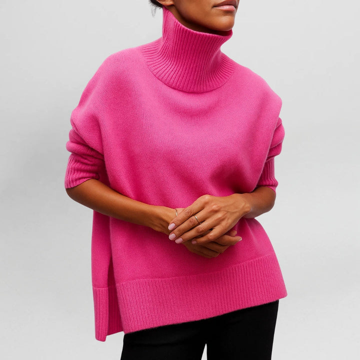 Bea | Short Sleeve Turtleneck Sweater Knit Top