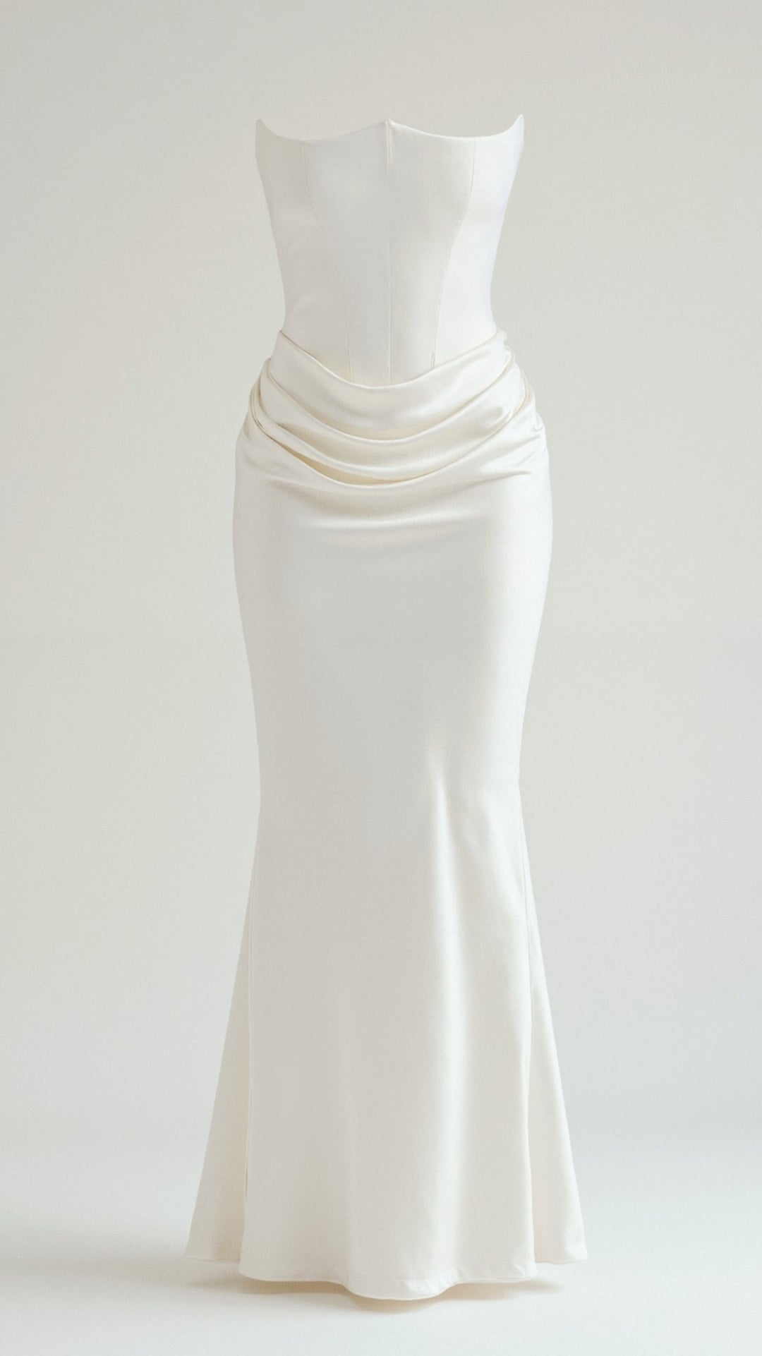 Lyra | Strapless Satin Corset Maxi Dress