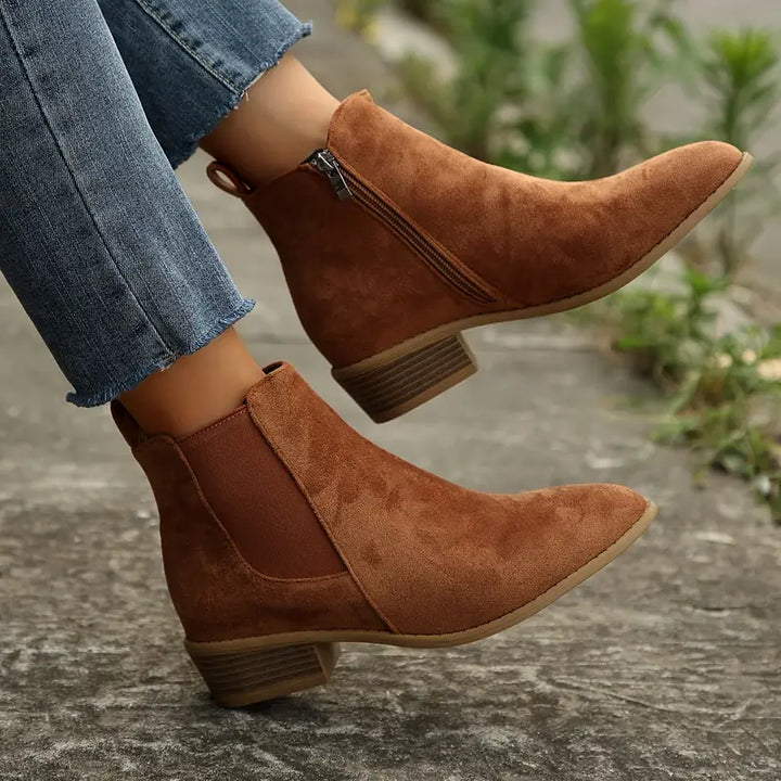 Oona | Suede Chelsea Boots with Block Heel