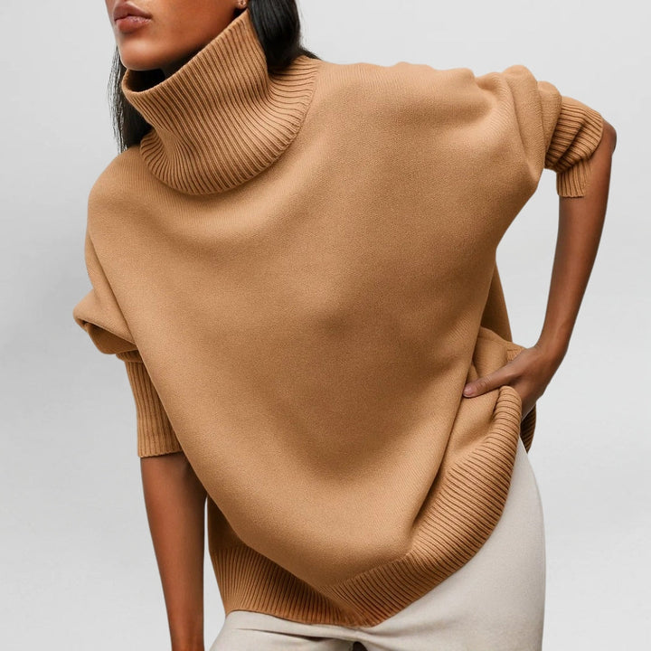 Bea | Short Sleeve Turtleneck Sweater Knit Top