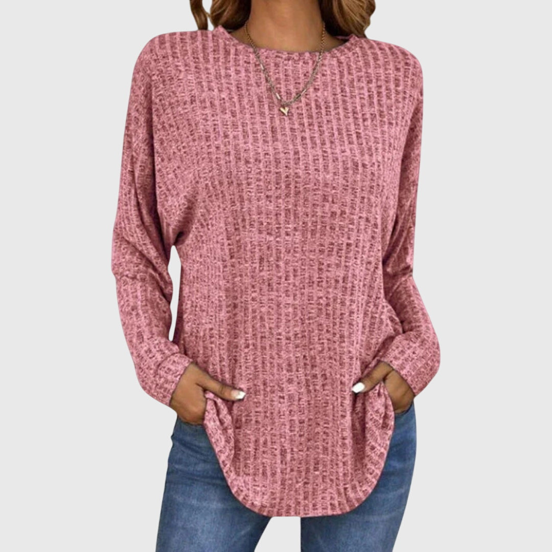 Venetia | Textured Knit Long Sleeve Tunic Top