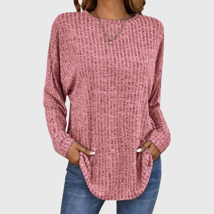 Venetia | Textured Knit Long Sleeve Tunic Top