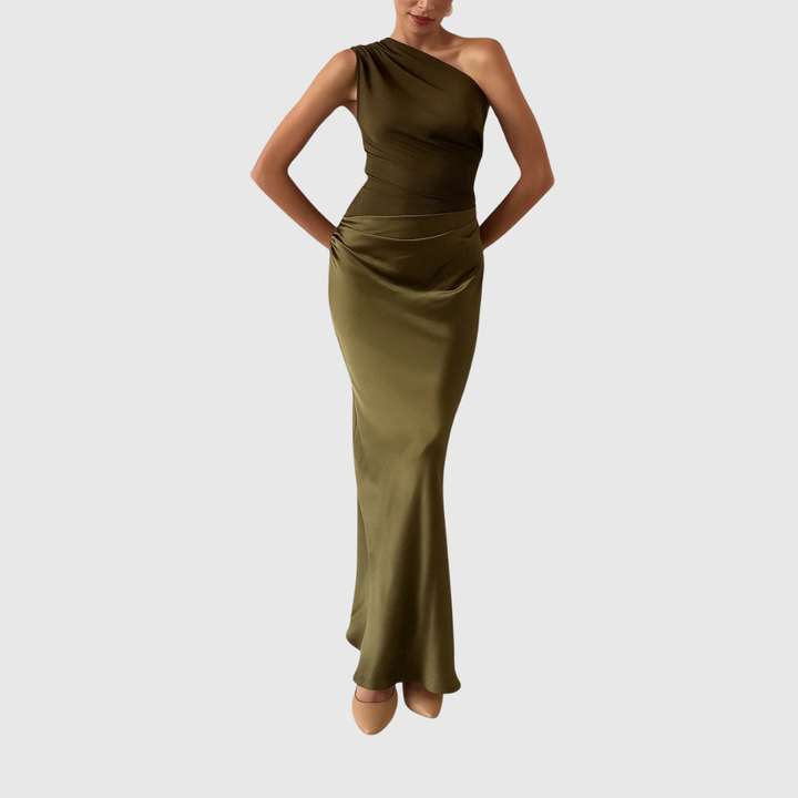 Della | Satin One Shoulder Gown Dress