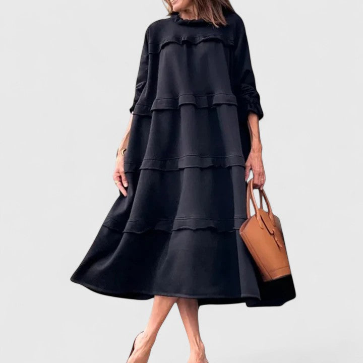 Petra | Layered Ruffle Midi Dress
