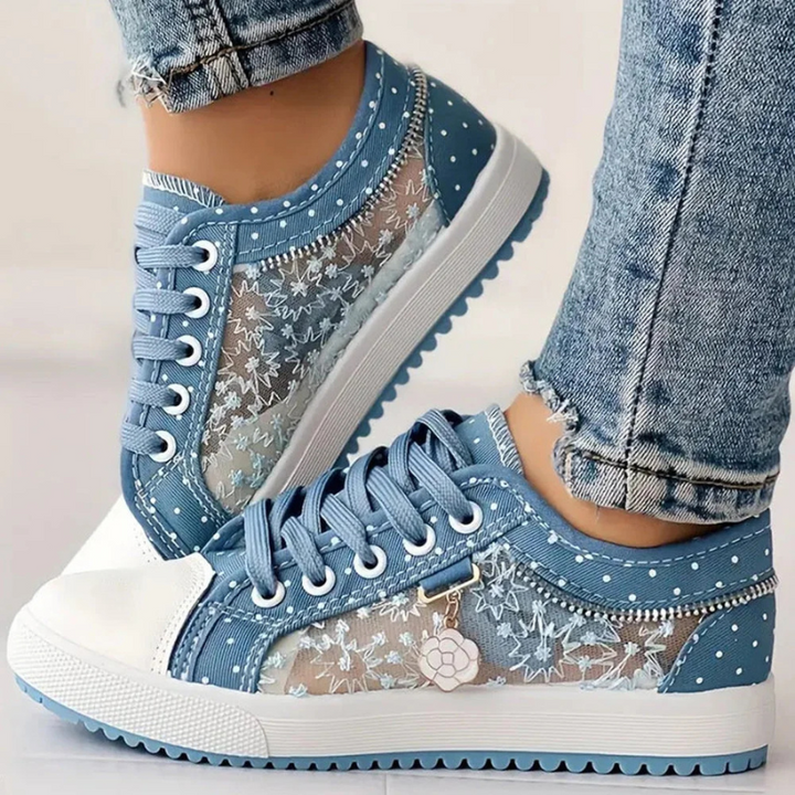 Spencer | Floral Mesh Lace-Up Sneakers