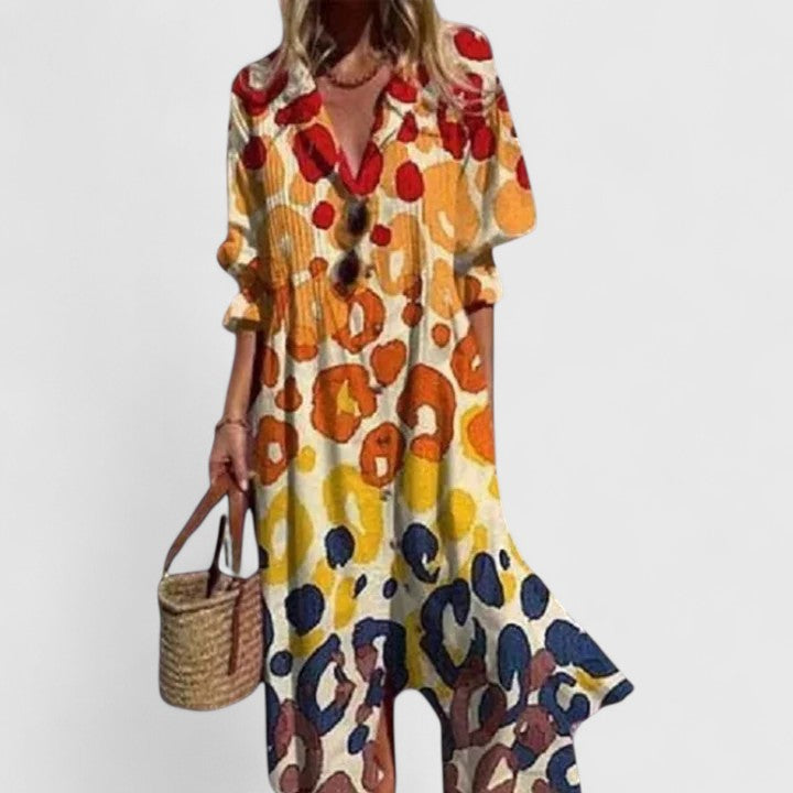 Davinia | Vibrant Boho Midi Dress