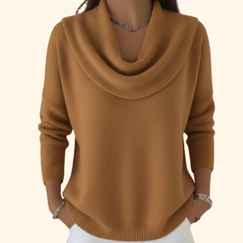 Noreen | Draped Cowl Neck Pullover Sweater
