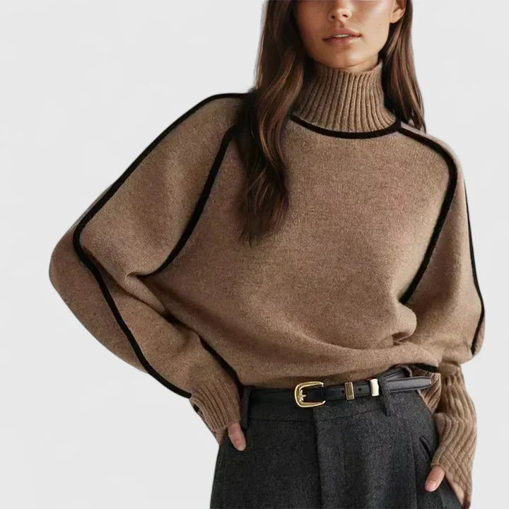 Dagny | Turtleneck Sweater with Contrast Trim