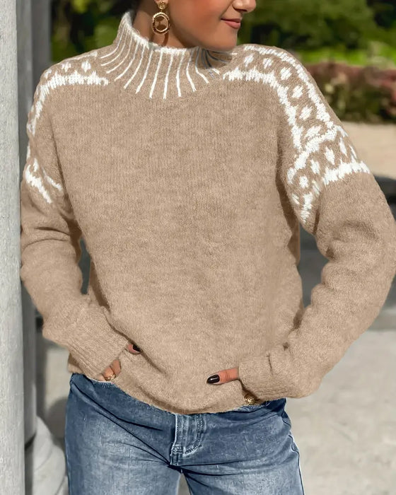 Sabrina | Fair Isle Mock Neck Sweater