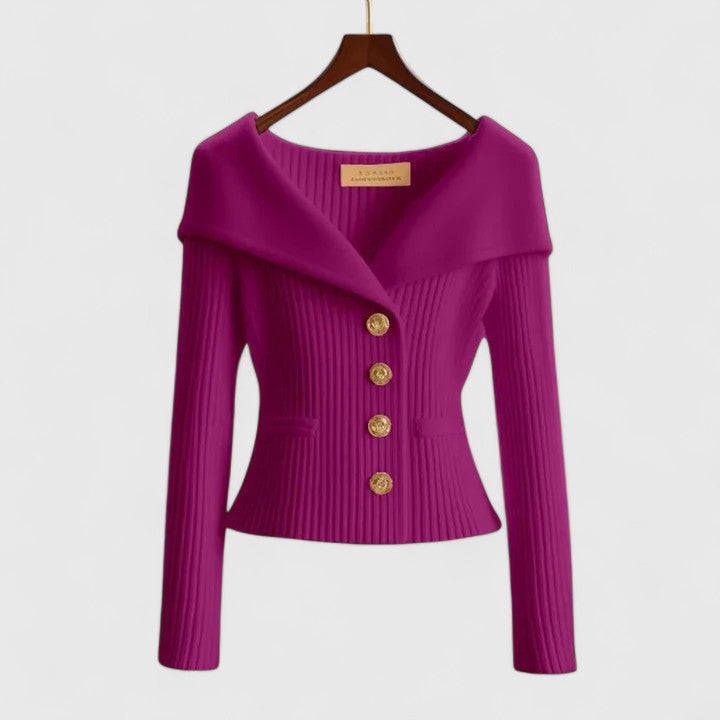 Charity | Ribbed Knit Cardigan with Buttons