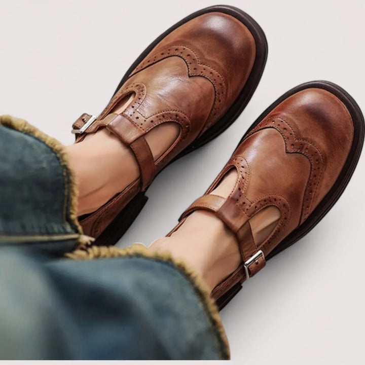 Dianne | Brogue T-Strap Mary Jane Shoes