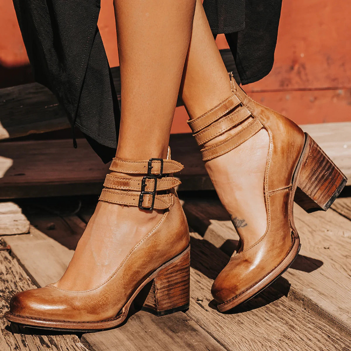 Emmeline | Multi-Strap Block Heel Ankle Boots