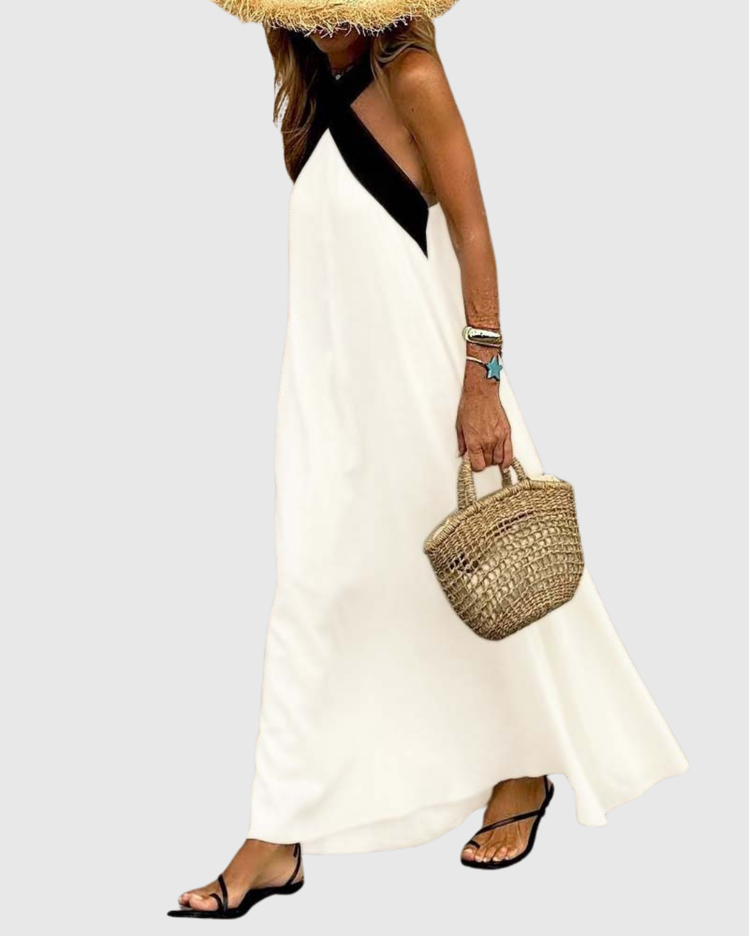Esperanza | Crossover Halter Neck Maxi Dress