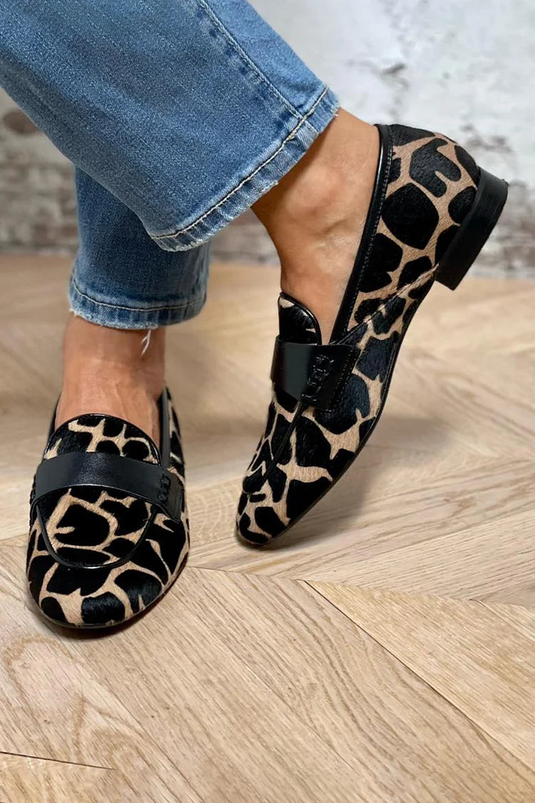 Aisling | Patterned Strap Detail Loafers