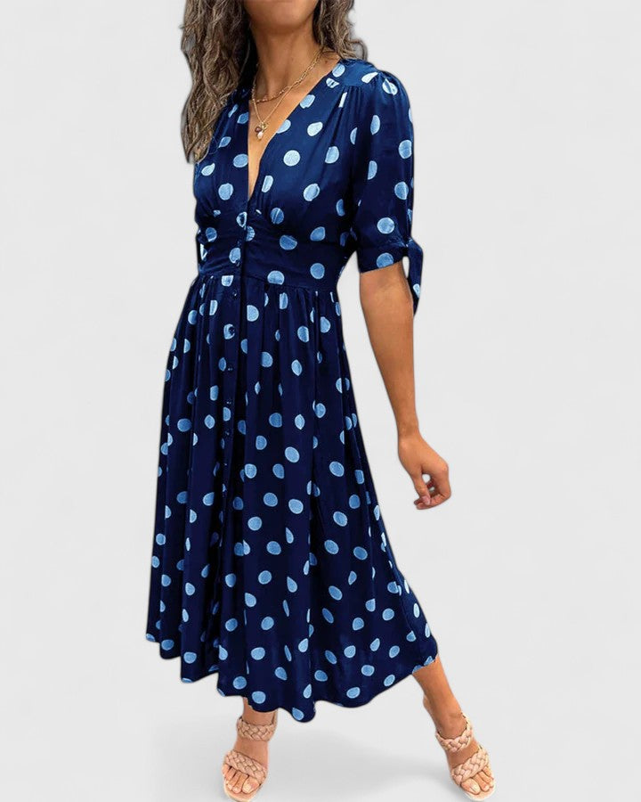 Vivienne | Polka Dot Midi Dress
