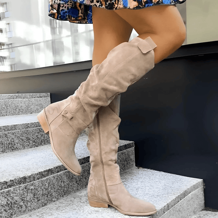 Maxima | Slouchy Knee-High Boots with Block Heel